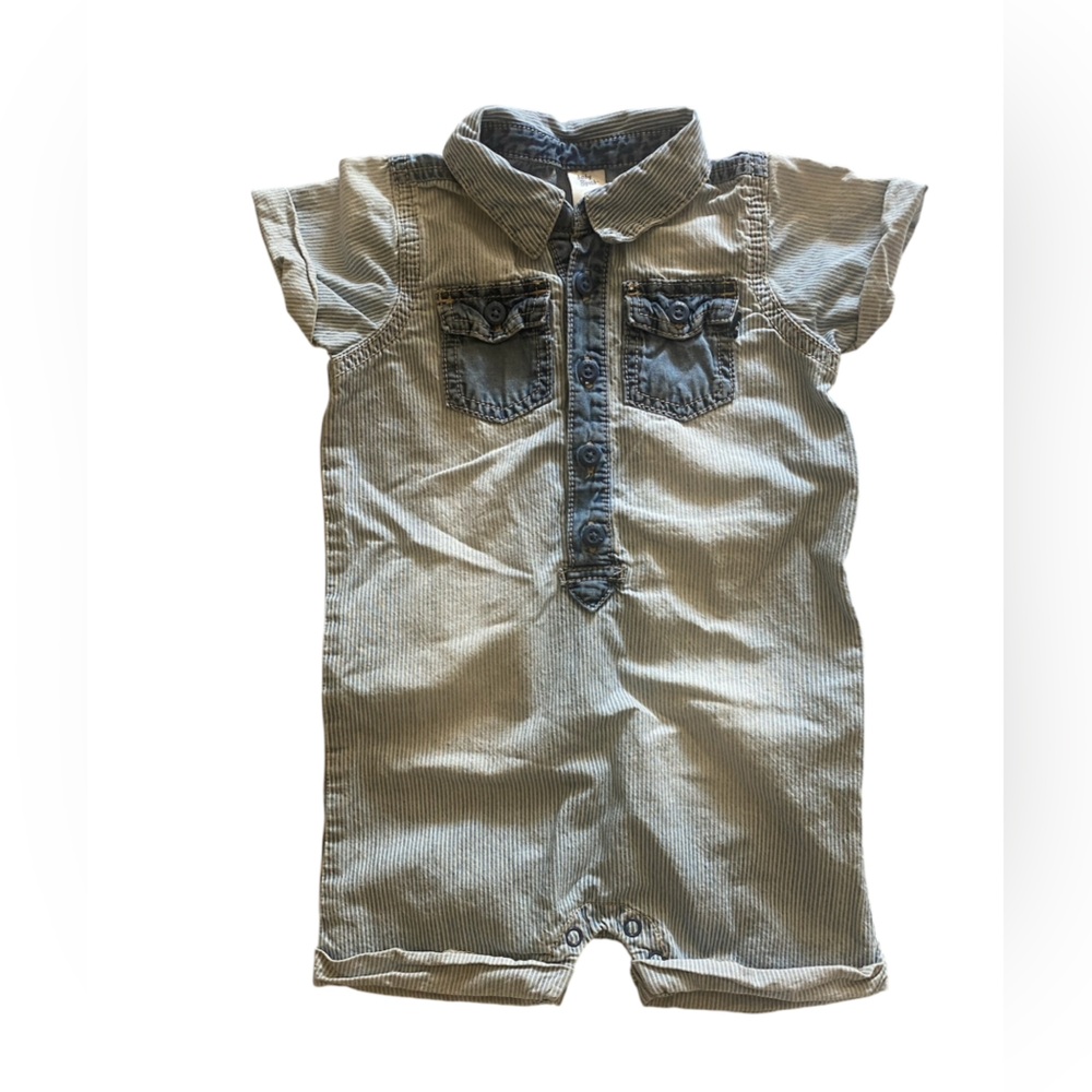 Baby B’gosh Pin Striped Denim Romper